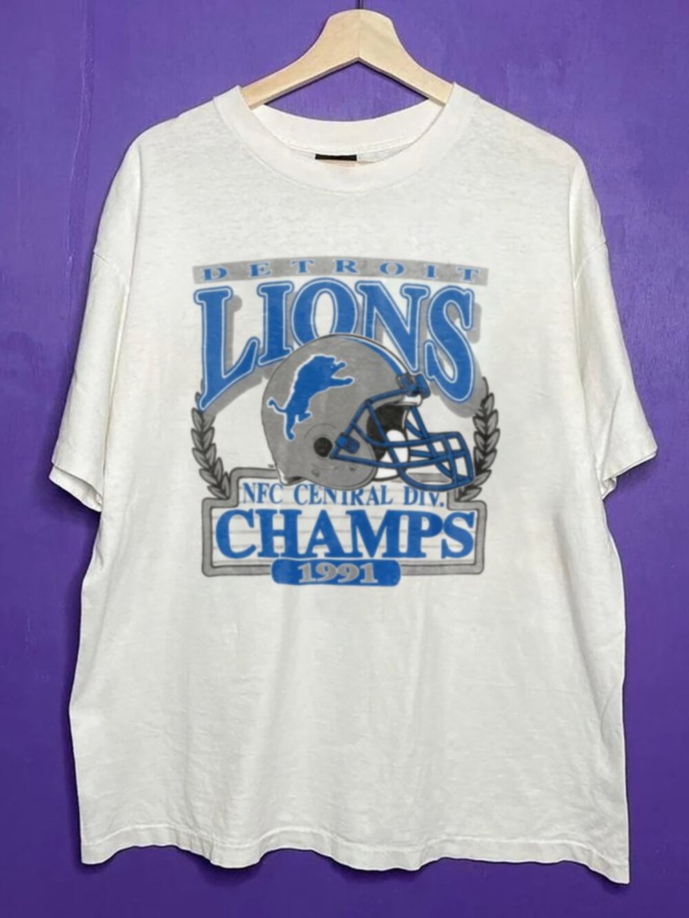 Vintage Detroit Lions 1991 Division Champions Football Shirt, Detroit Shirt Tee